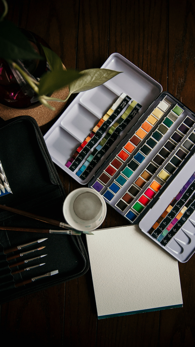 Обои акварельная живопись, живопись, артист, рисование, арт в разрешении 750x1334