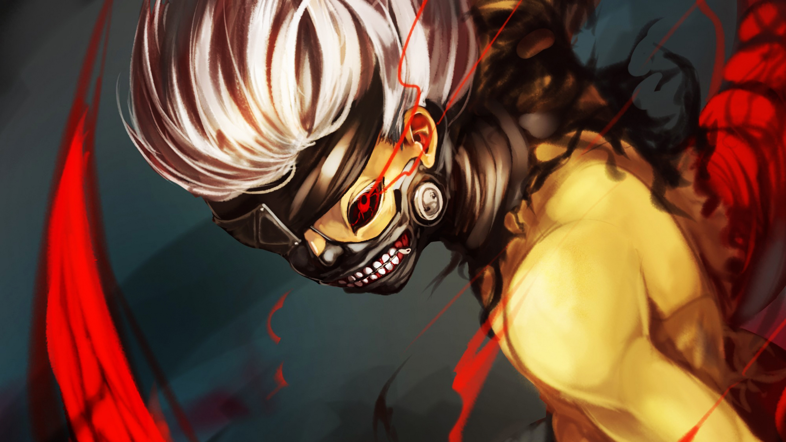 Обои Кен kaneki, Токио вурдалак, аниме, Манга, демон в разрешении 2560x1440