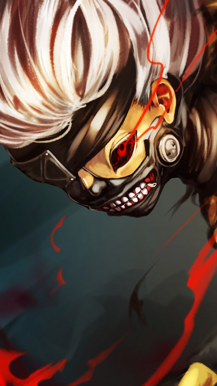 Обои Кен kaneki, Токио вурдалак, аниме, Манга, демон в разрешении 750x1334