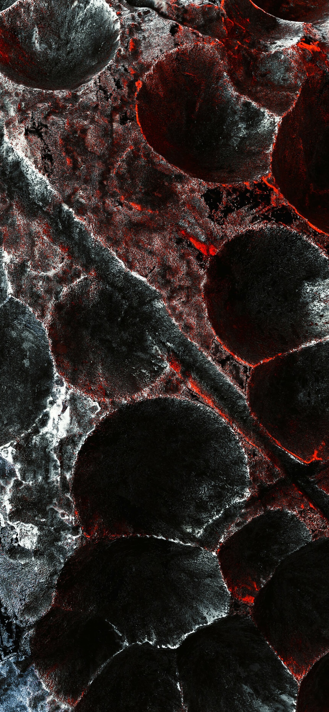 Обои фрактальное искусство, красный цвет, узор, вода, дизайн в разрешении 1125x2436