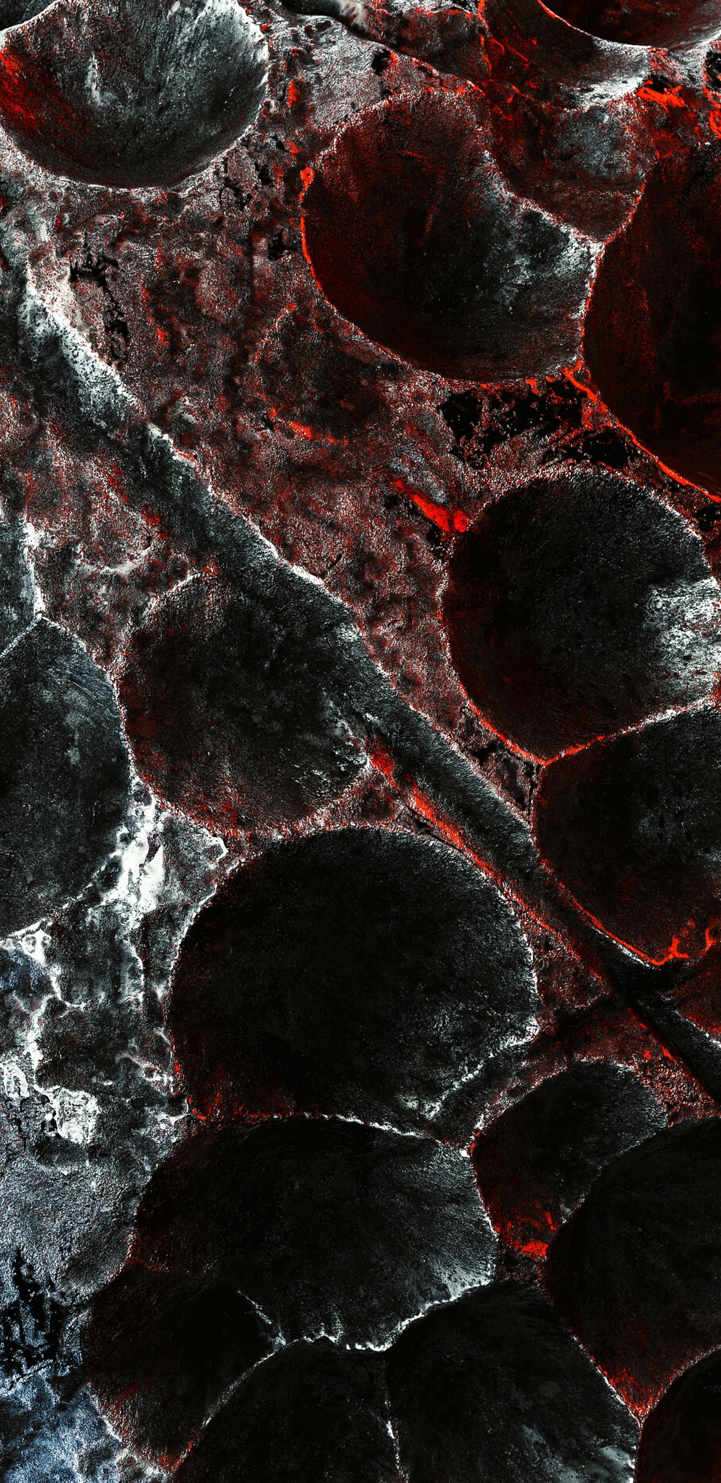 Обои фрактальное искусство, красный цвет, узор, вода, дизайн в разрешении 1440x2960