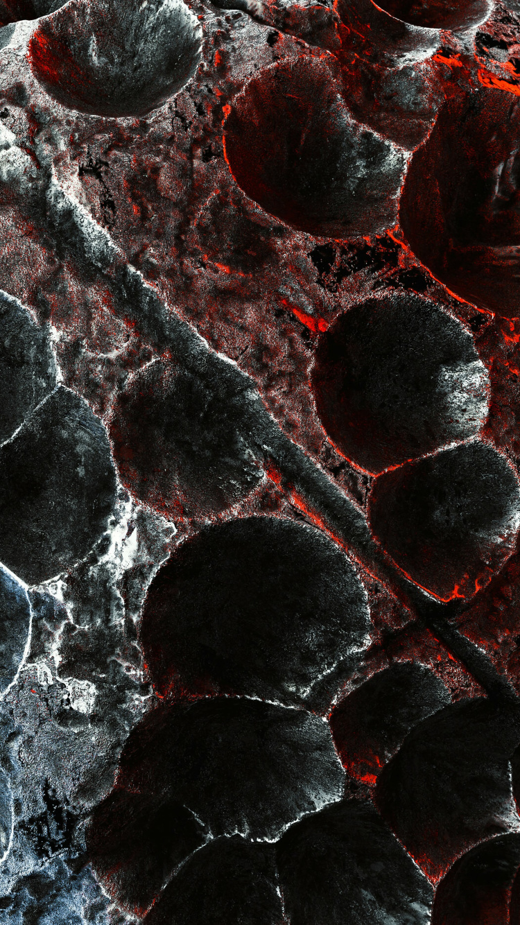 Обои фрактальное искусство, красный цвет, узор, вода, дизайн в разрешении 750x1334