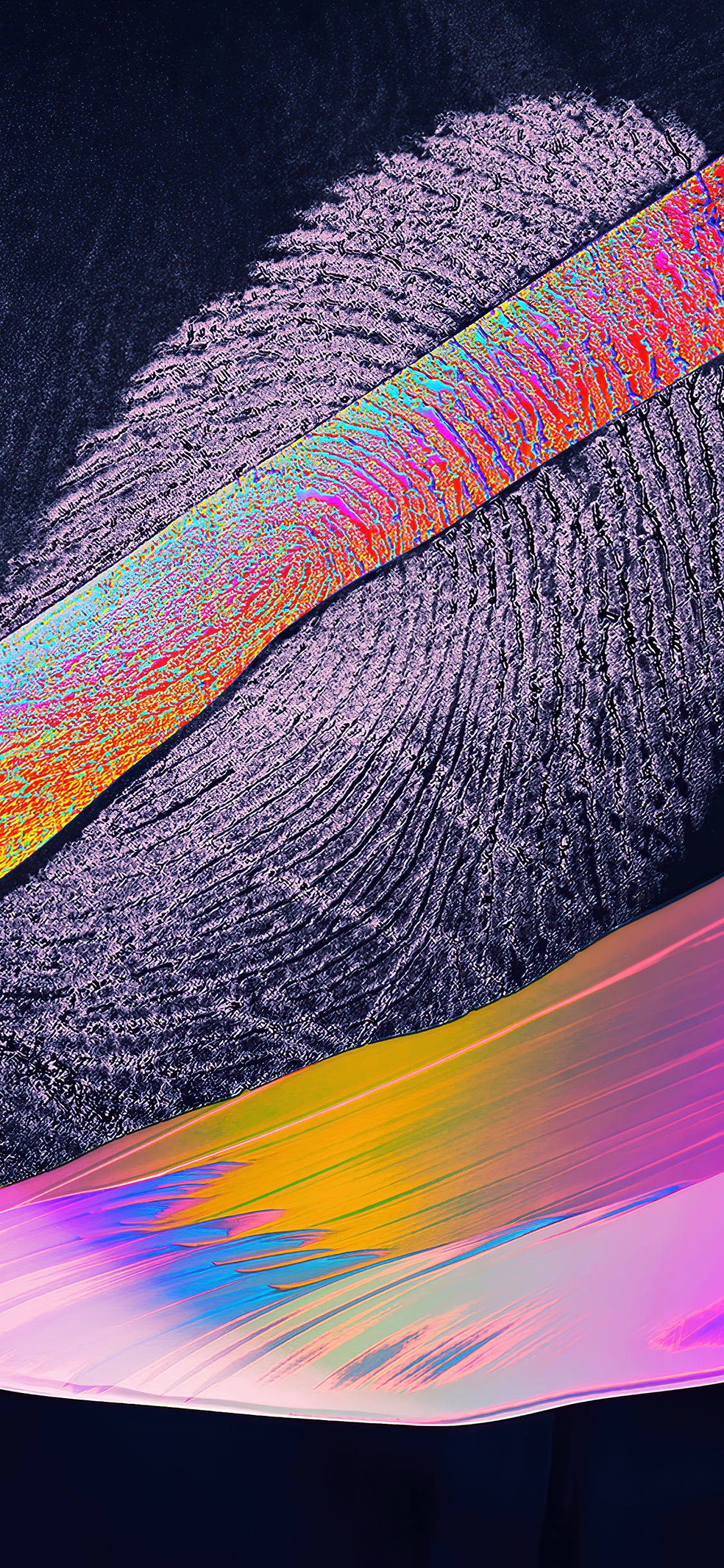 Обои нить, Фиолетовый, математика, геометрия, красочность в разрешении 1125x2436