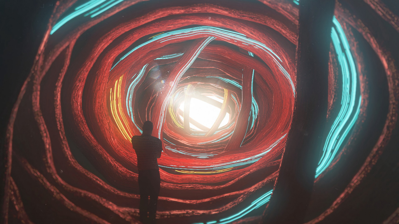 Обои свет, вода, дизайн, круг, узор в разрешении 1366x768