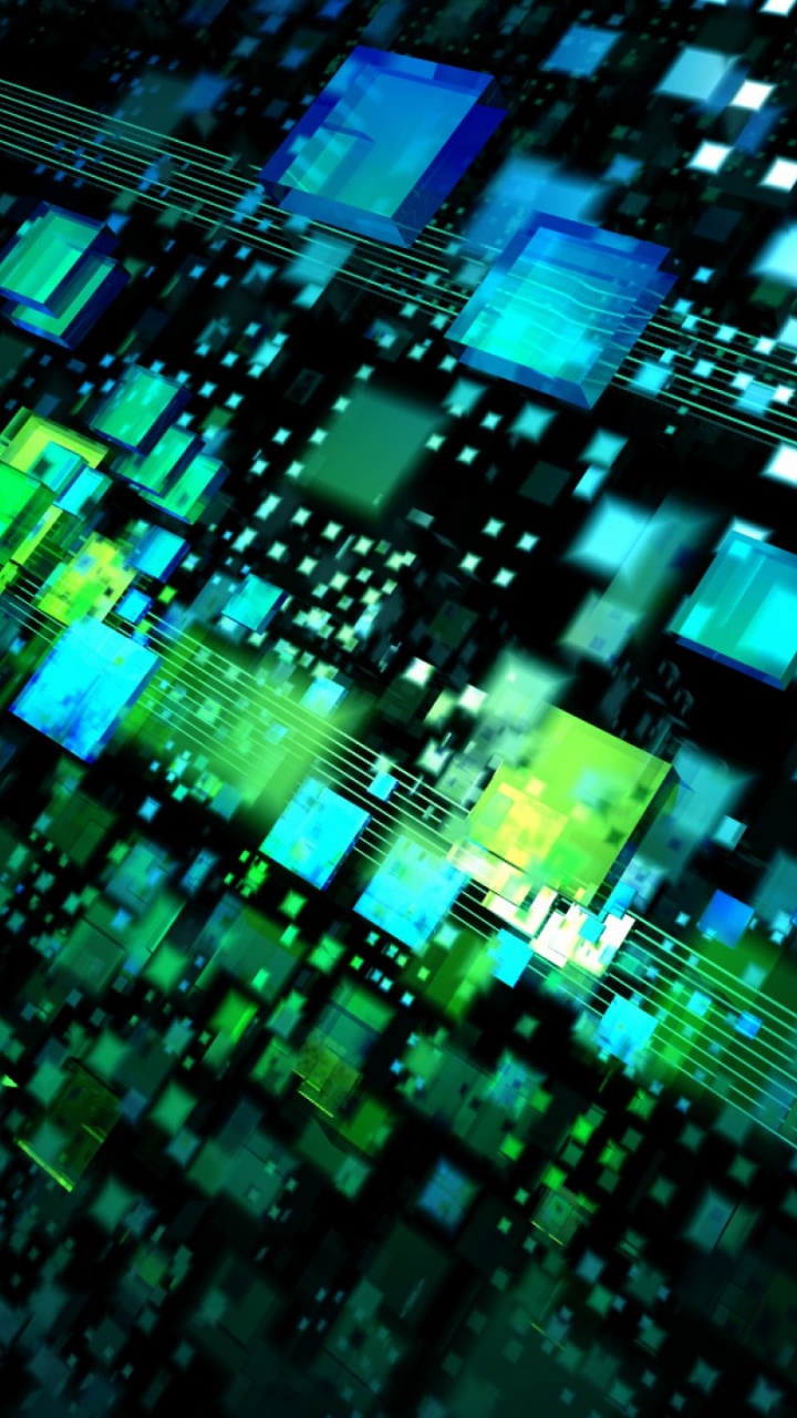 Обои зеленый, свет, технологии, ночь, полночь в разрешении 720x1280