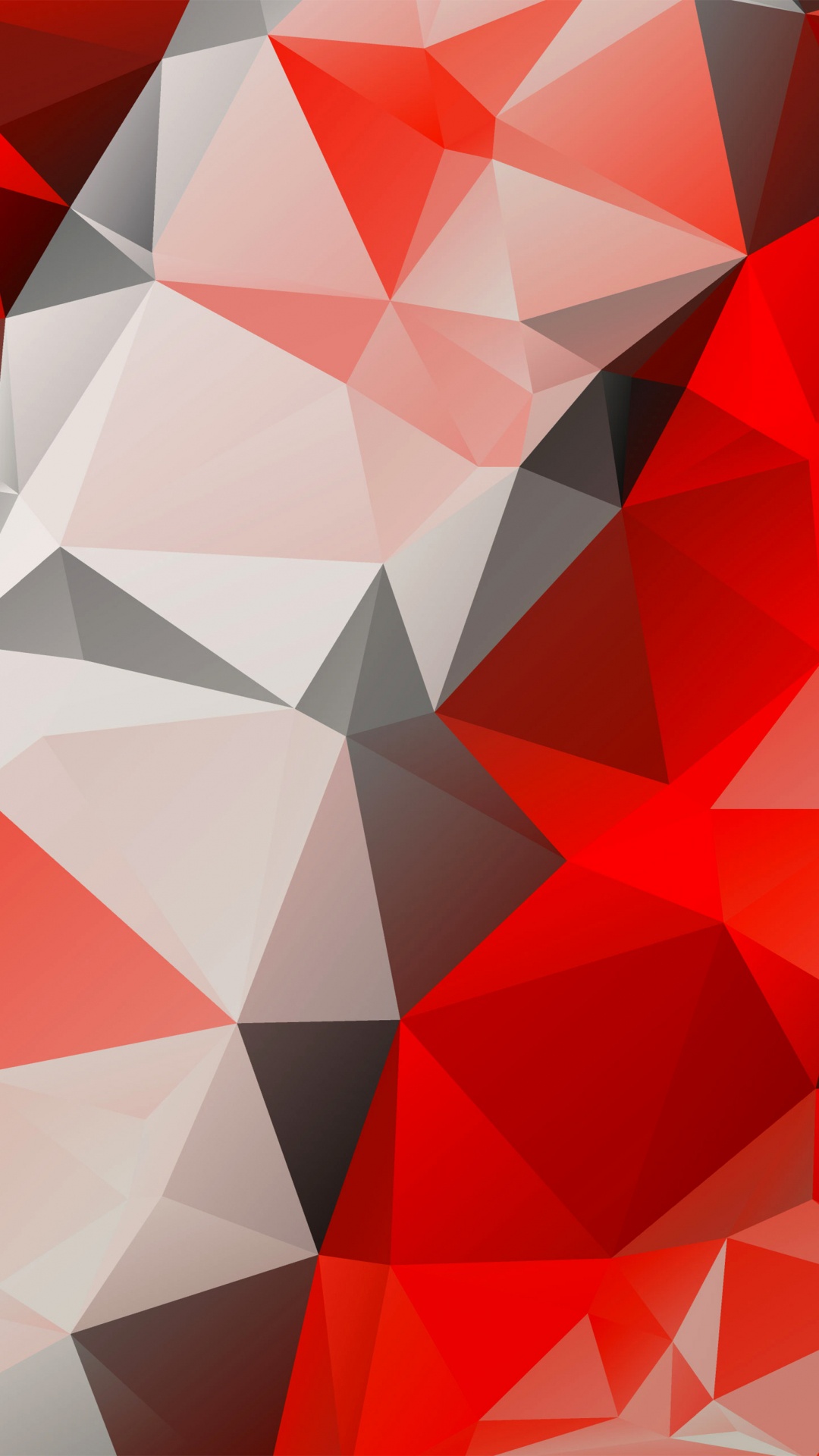 Обои полигон, красный цвет, треугольник, узор, дизайн в разрешении 1080x1920