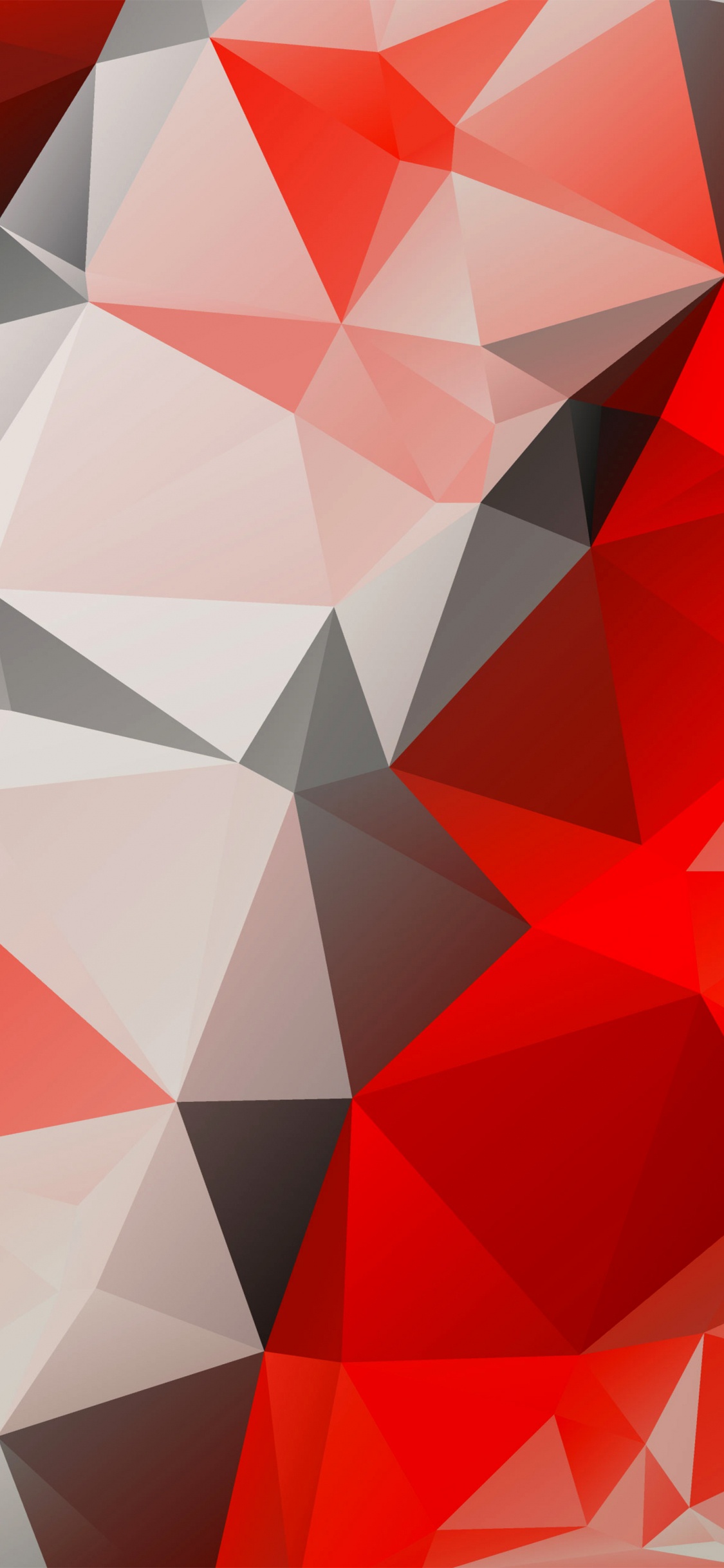 Обои полигон, красный цвет, треугольник, узор, дизайн в разрешении 1125x2436