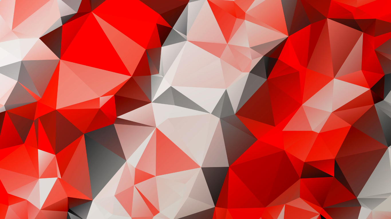 Обои полигон, красный цвет, треугольник, узор, дизайн в разрешении 1366x768