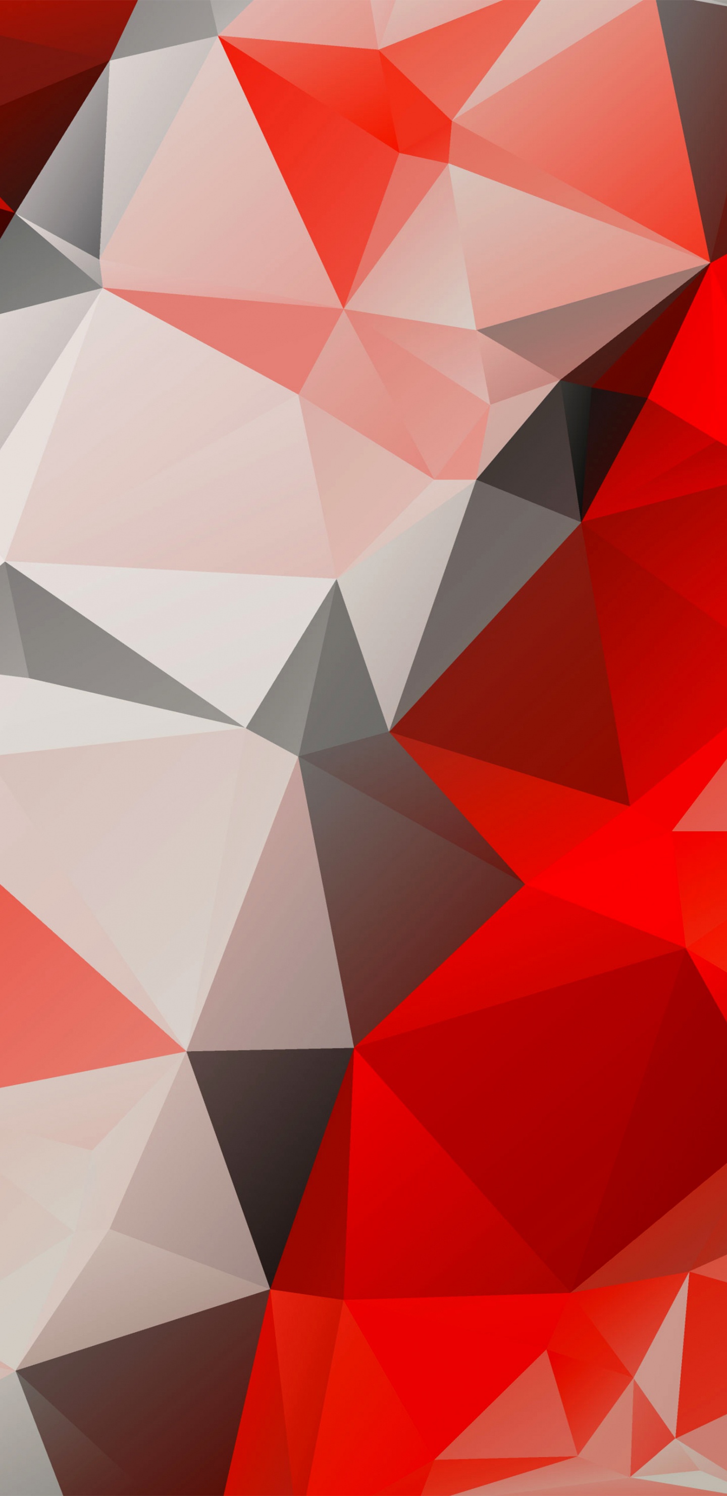 Обои полигон, красный цвет, треугольник, узор, дизайн в разрешении 1440x2960