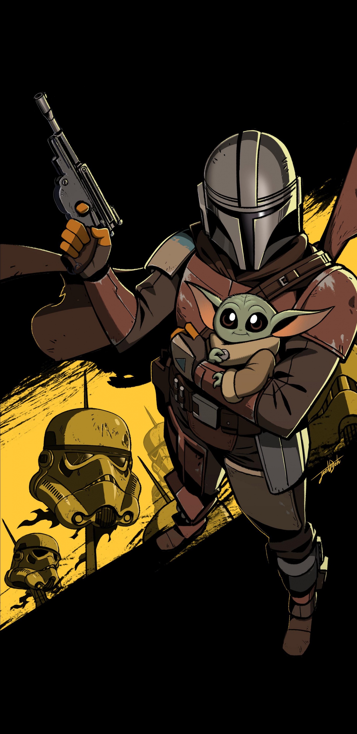 Обои звездные войны, Уолт Дисней, йода, амолед, джедай в разрешении 1440x2960