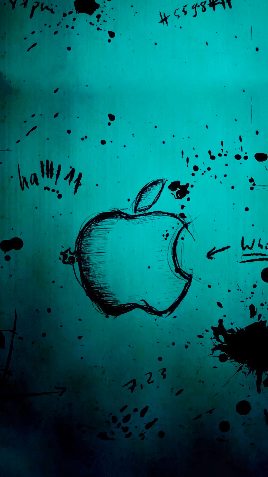 Обои яблоко, macbook, вода, жидкий, лазурный в разрешении 1080x1920