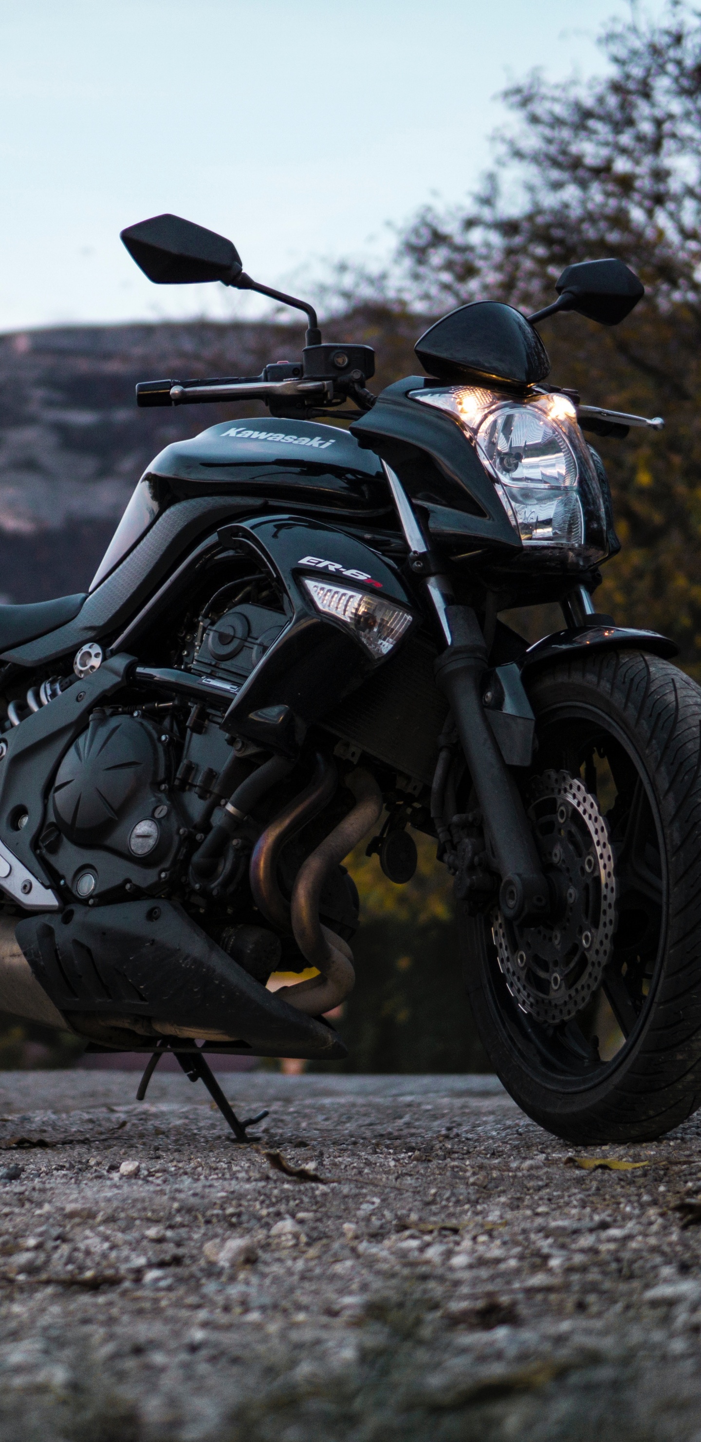 Обои мотоцикл дорога, мотоцикл, дорога, авто, автомобильные шины в разрешении 1440x2960