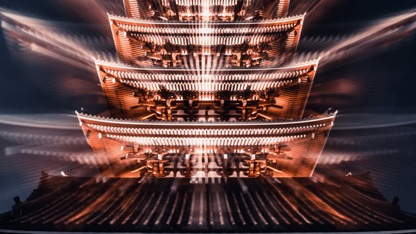 Обои ворота Хзмон, soundcloud, Apple Музыка, ютуб, здание в разрешении 1366x768