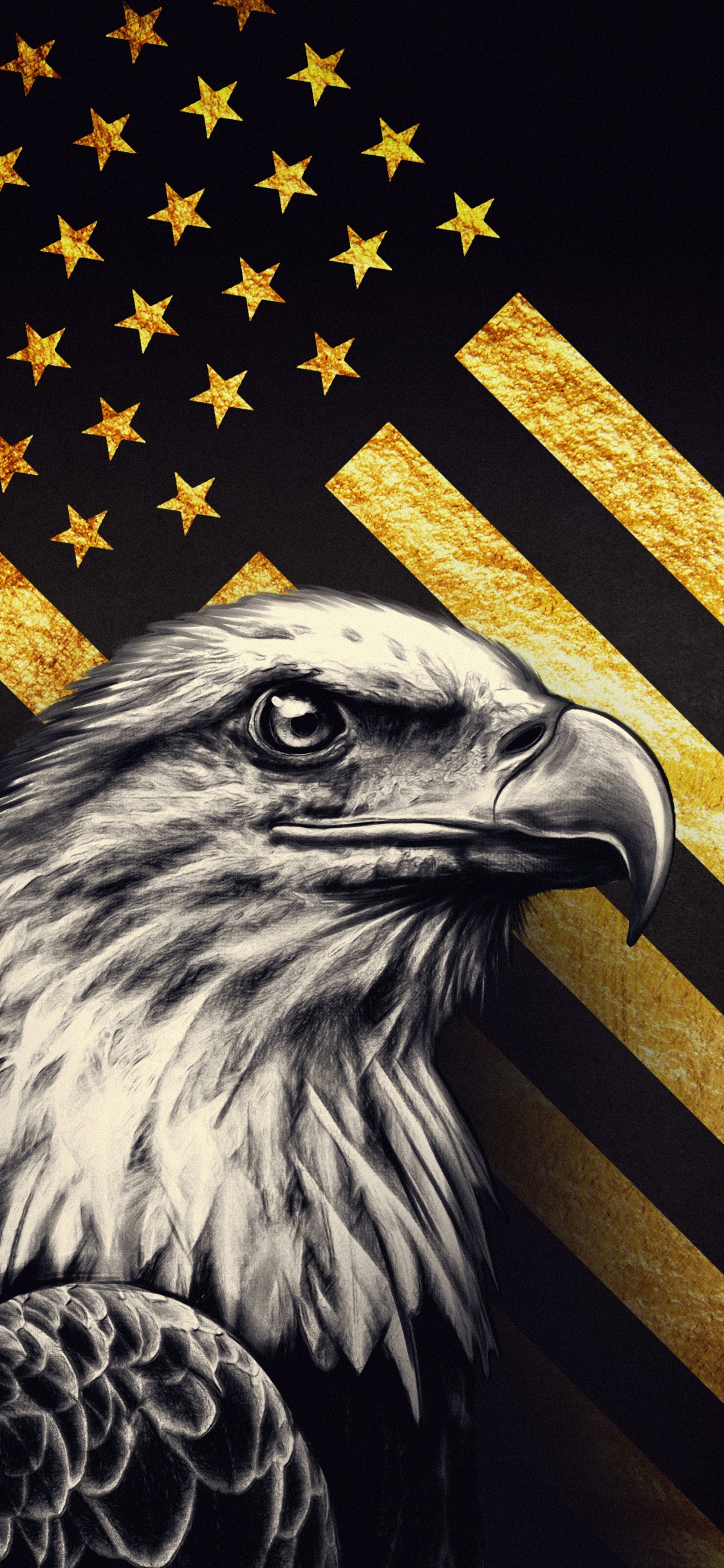 Обои флаг, США, Соединенные Штаты, флаг Соединенных Штатов, Орел в разрешении 1125x2436