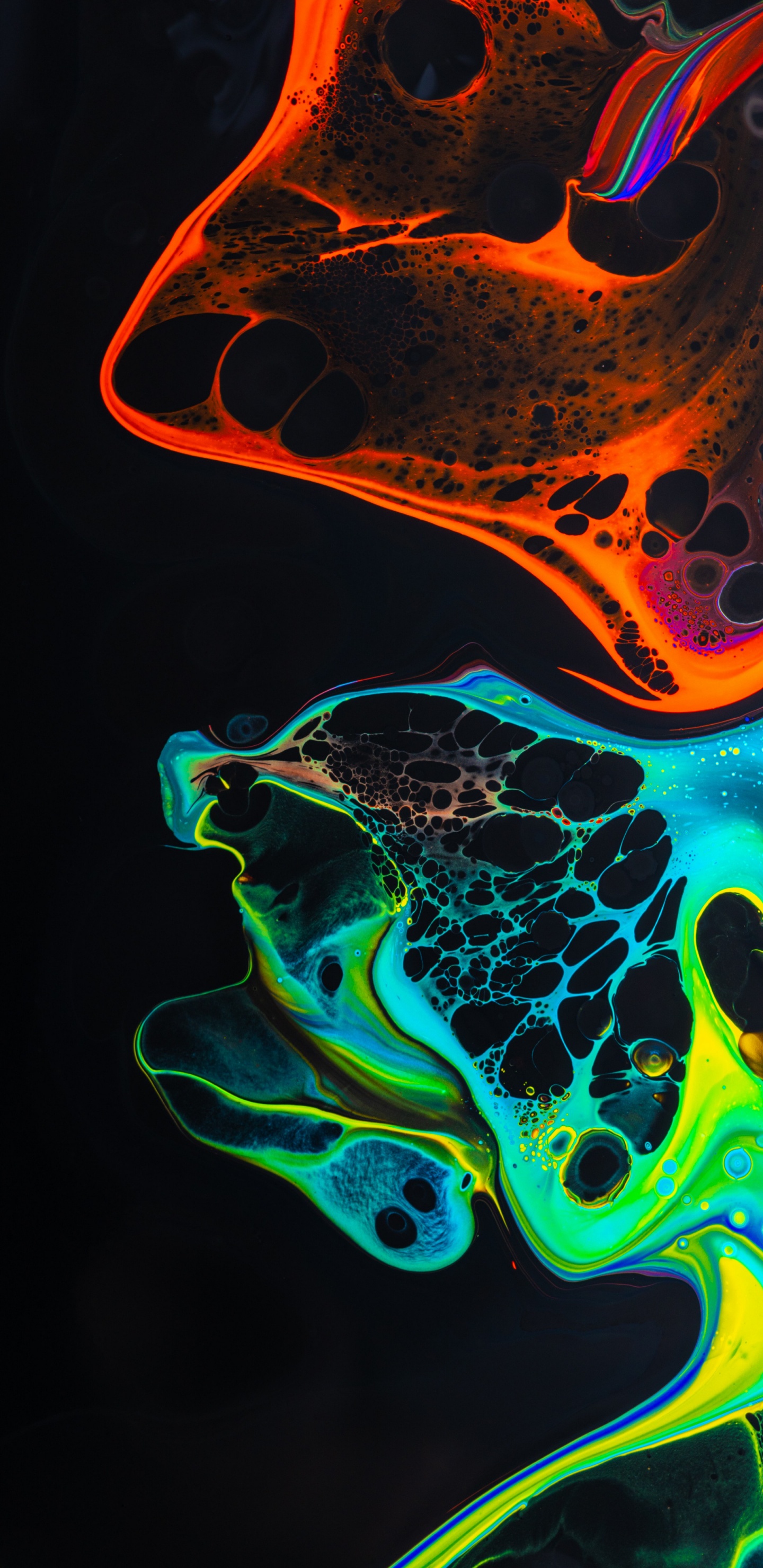 Обои графический дизайн, свет, жидкий, жидкость, электрик в разрешении 1440x2960