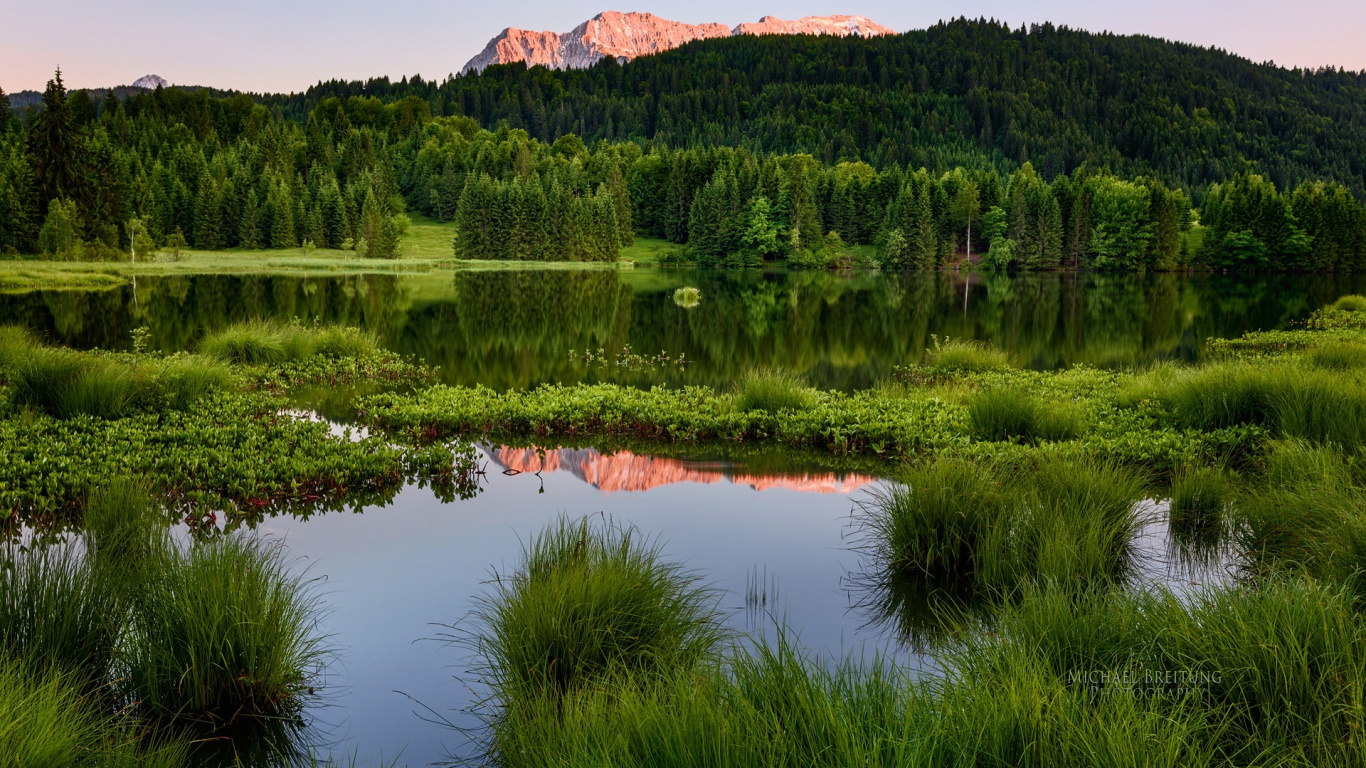 Обои природа, отражение, дикая местность, вода, природный заповедник в разрешении 1366x768