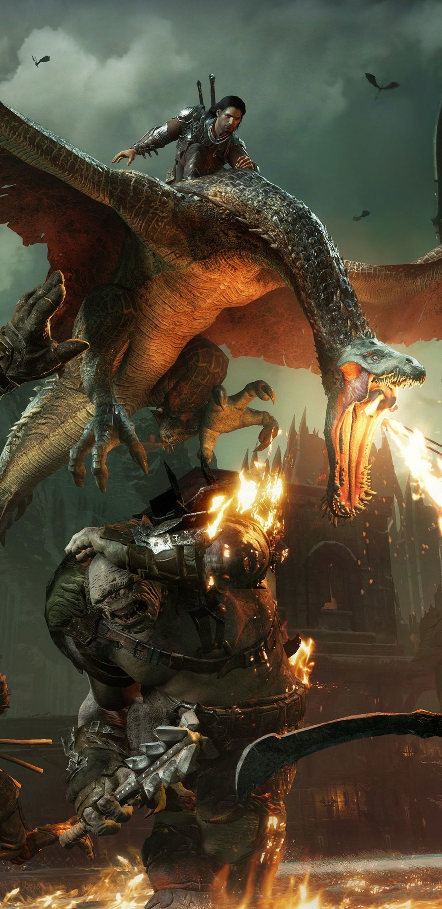 Обои дракон, орк, мифология, компьютерная игра, демон в разрешении 1440x2960