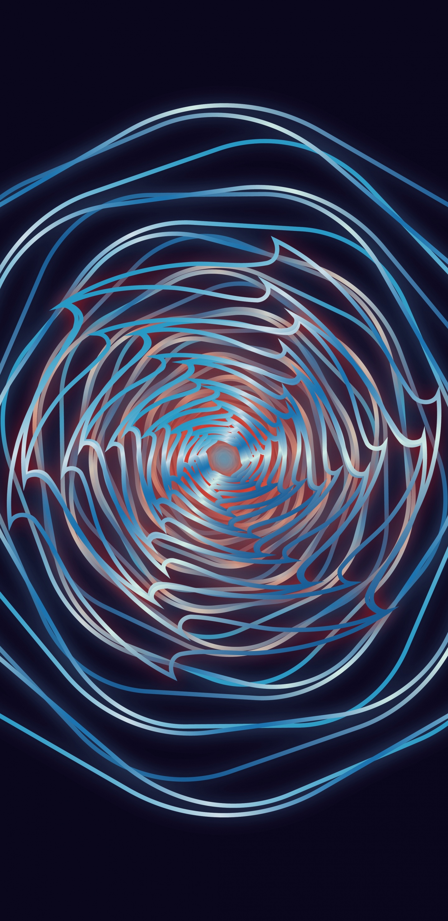Обои спираль, круг, вихрь, узор, фрактал в разрешении 1440x2960