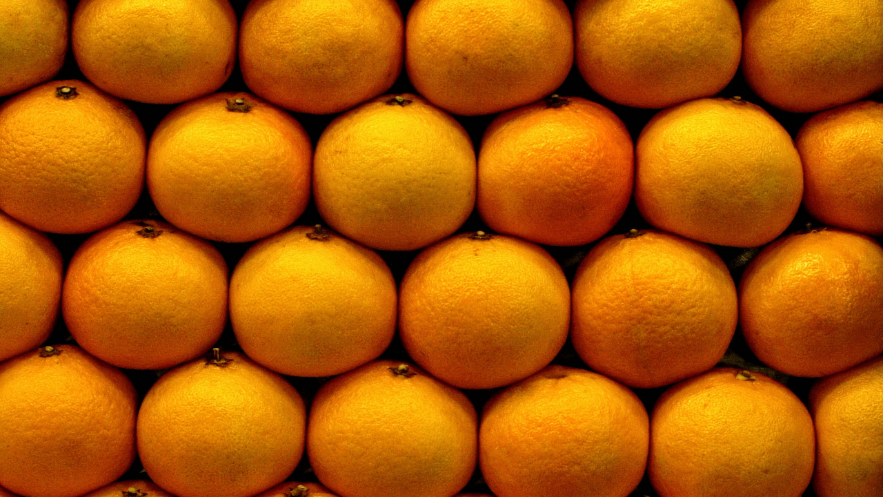 Обои мандарин, фрукты, природные продукты, Апельсин, пища в разрешении 1280x720