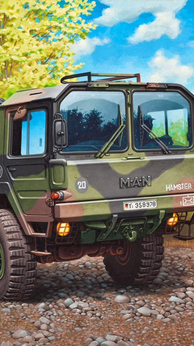 Обои ревелл, построение модели, транспорт, Офф-роуд, дерево в разрешении 750x1334