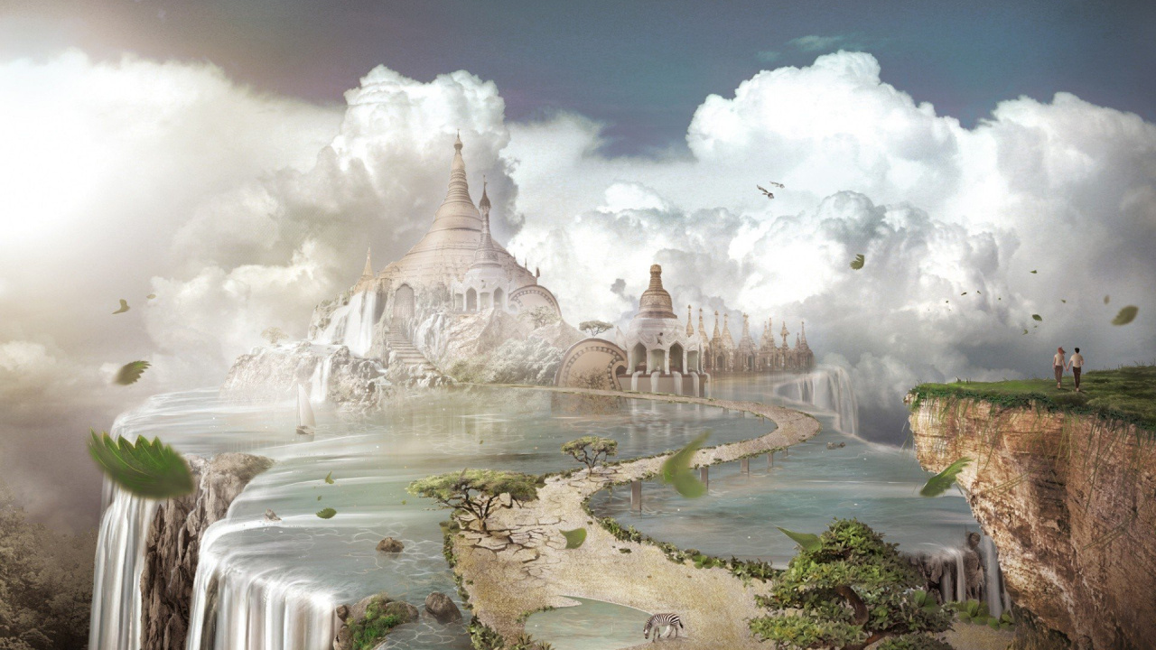 Обои замок, природа, природный ландшафт, ориентир, пейзаж в разрешении 1280x720