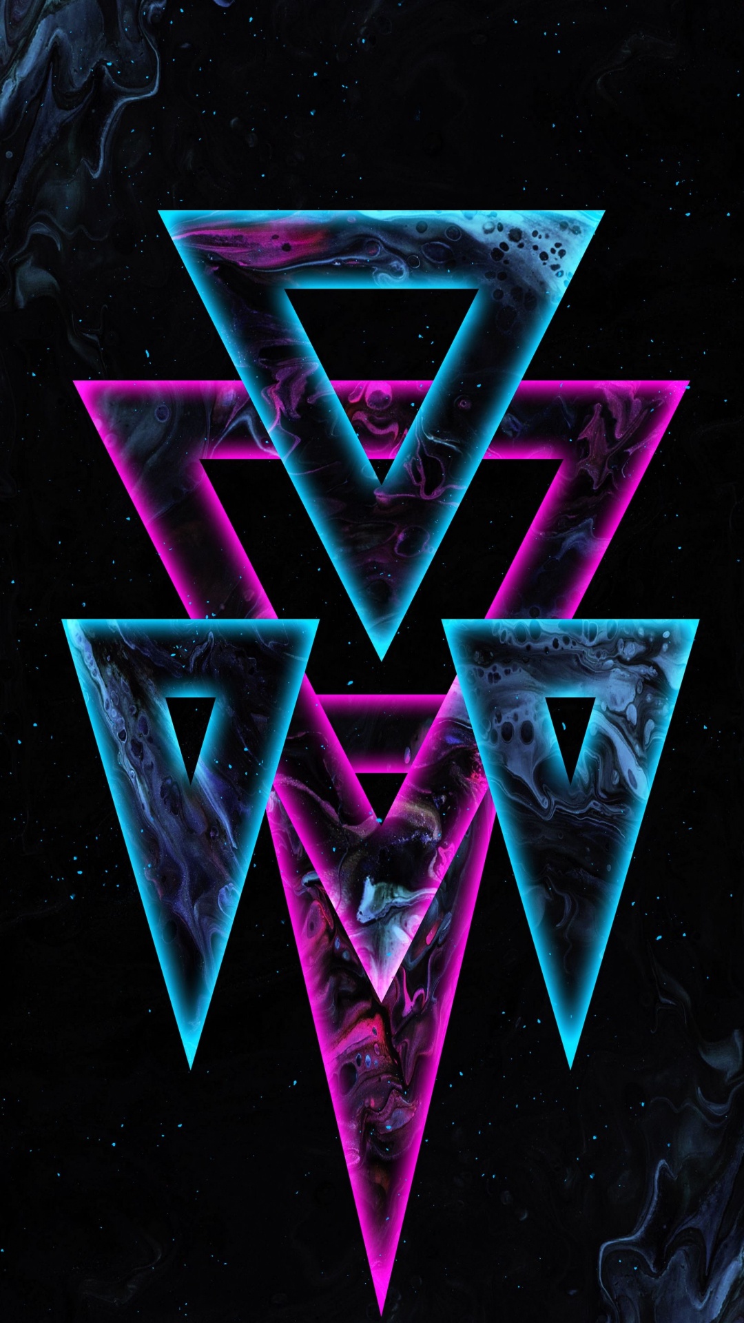 Обои треугольник, пурпур, синий, цветной, пурпурный цвет в разрешении 1080x1920