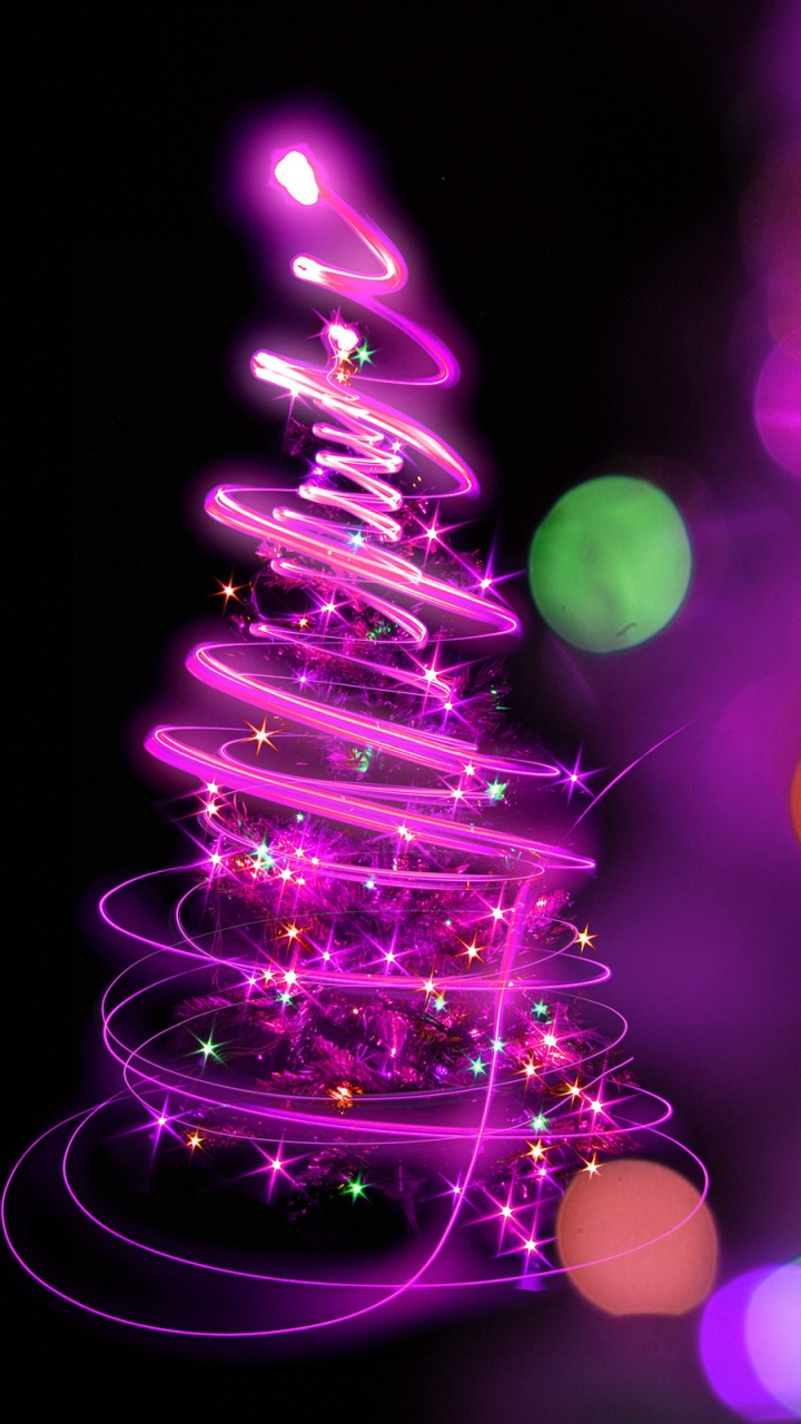 Обои Рождественский день, елка, пурпур, Фиолетовый, Рождественские украшения в разрешении 720x1280