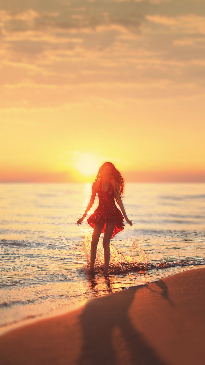 Обои горизонт, море, океан, отпуск, восход солнца в разрешении 720x1280