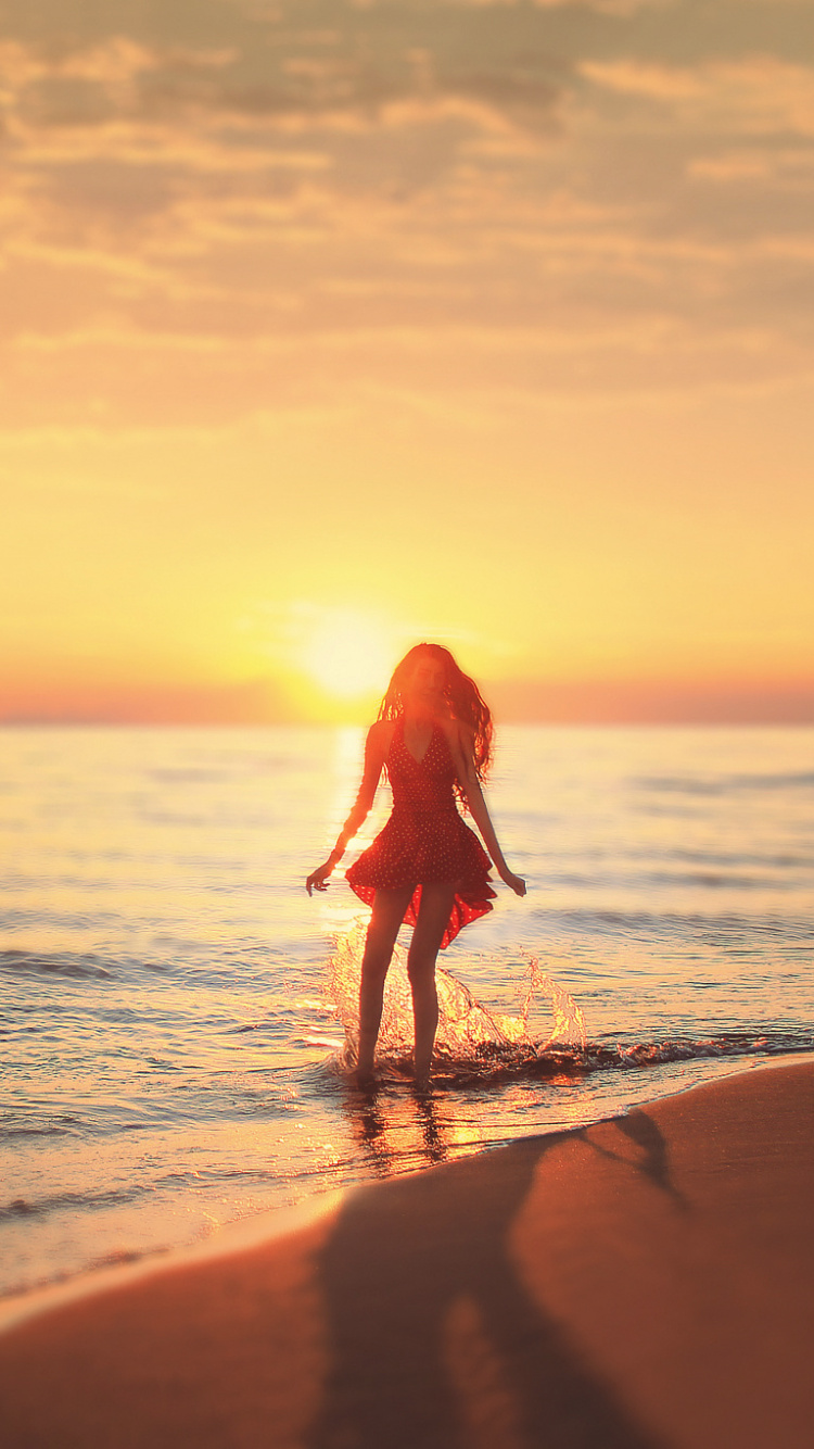 Обои горизонт, море, океан, отпуск, восход солнца в разрешении 750x1334