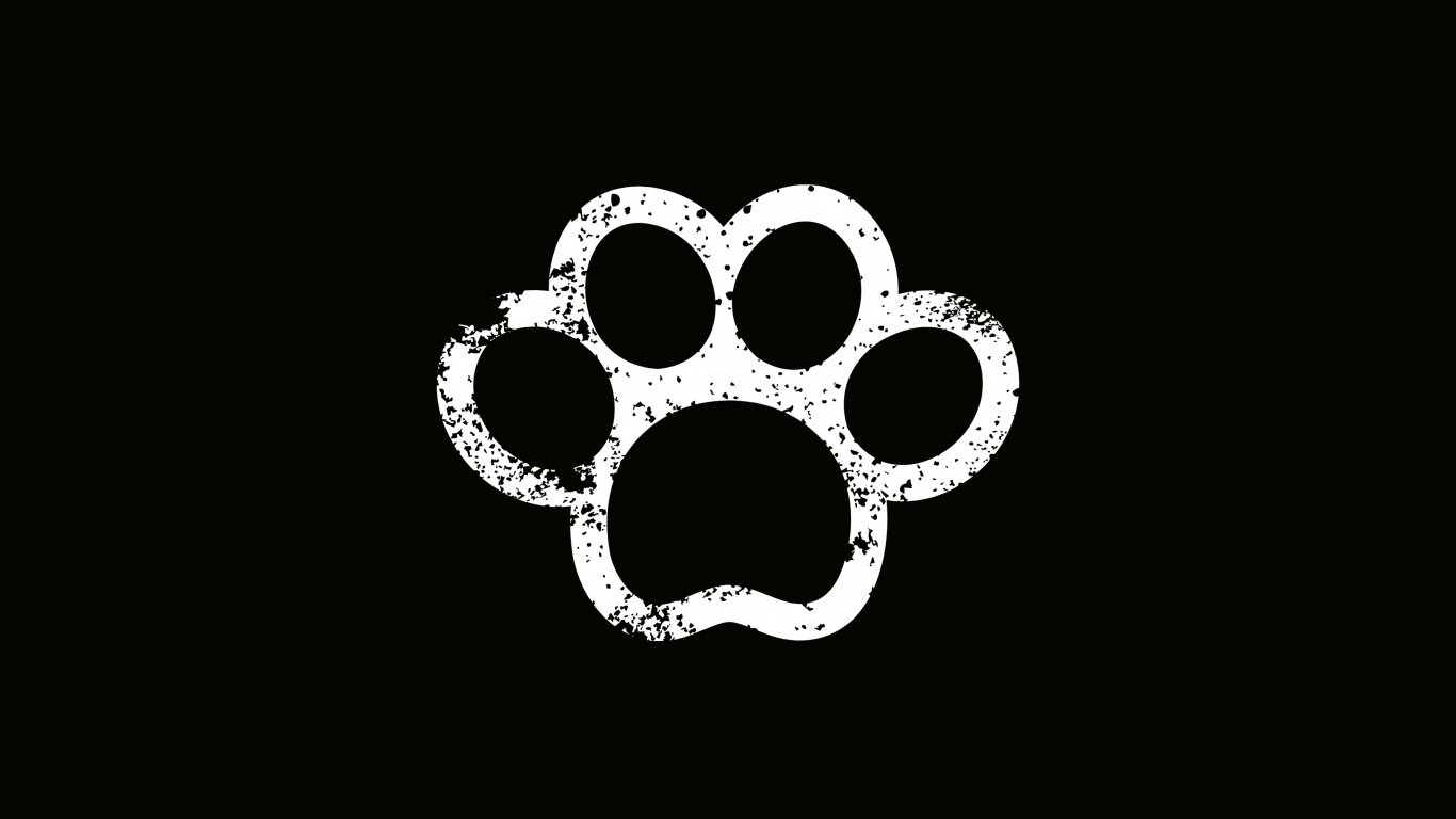 Обои лого, Рисунок М, Черный Белый - М, лапа, эмблема в разрешении 1366x768
