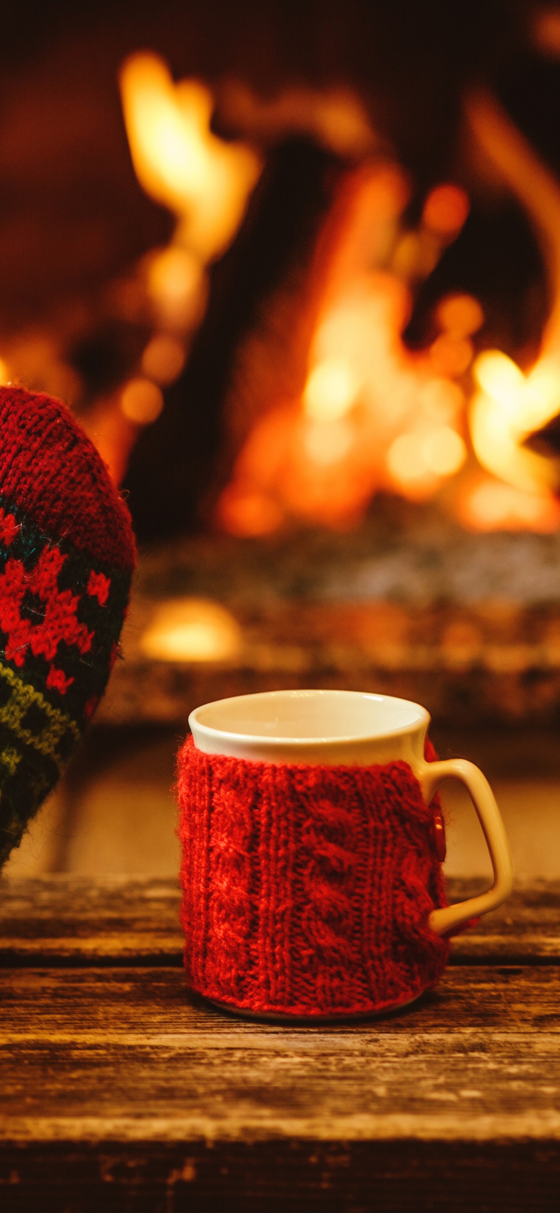 Обои рождественские носки, Рождественский день, носок, праздник, Апельсин в разрешении 1125x2436