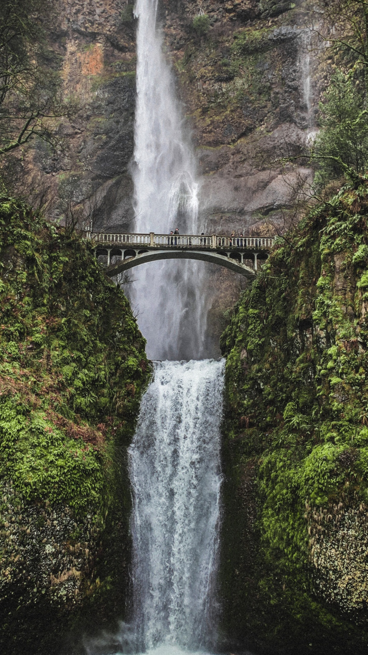 Обои Малтнома-Фолс, водопад, водоток, природа, вода в разрешении 750x1334