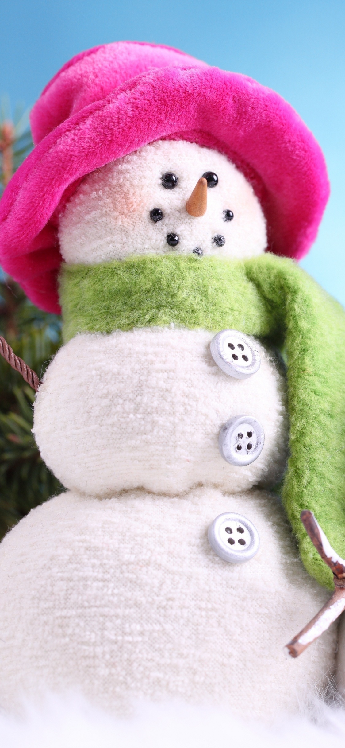 Обои Снеговик, Рождественский день, зима, Рождество, рождественский орнамент в разрешении 1125x2436