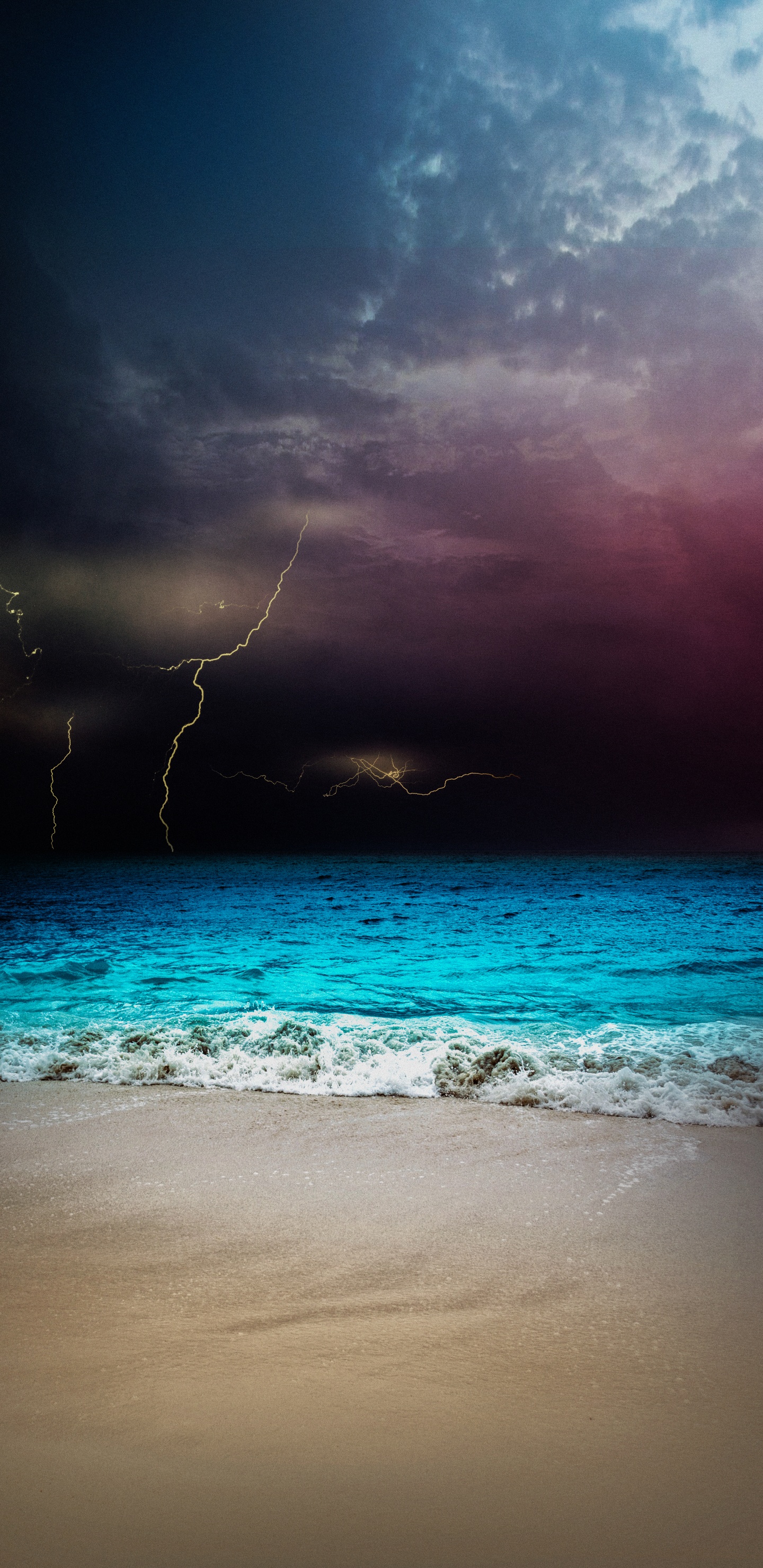 Обои море, вода, океан, Карибский бассейн, облако в разрешении 1440x2960