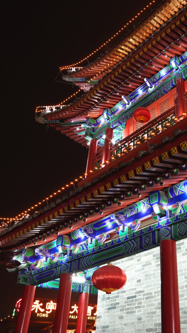 Обои свет, ночь, архитектура, освещение, здание в разрешении 720x1280