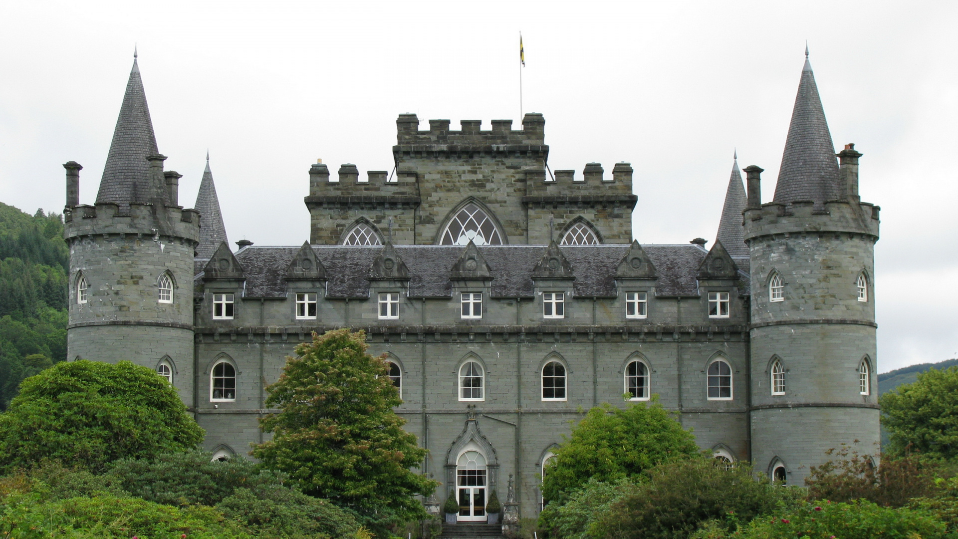 Обои Замок Инверари, Лох-Файн, замок, здание, имущество в разрешении 1920x1080