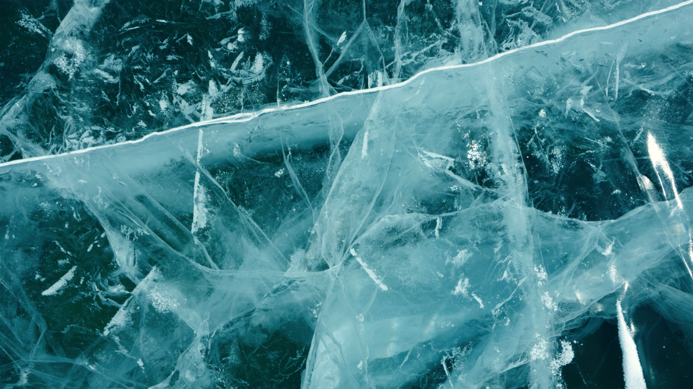 Обои вода, лед, замораживание, бирюза, зима в разрешении 1366x768
