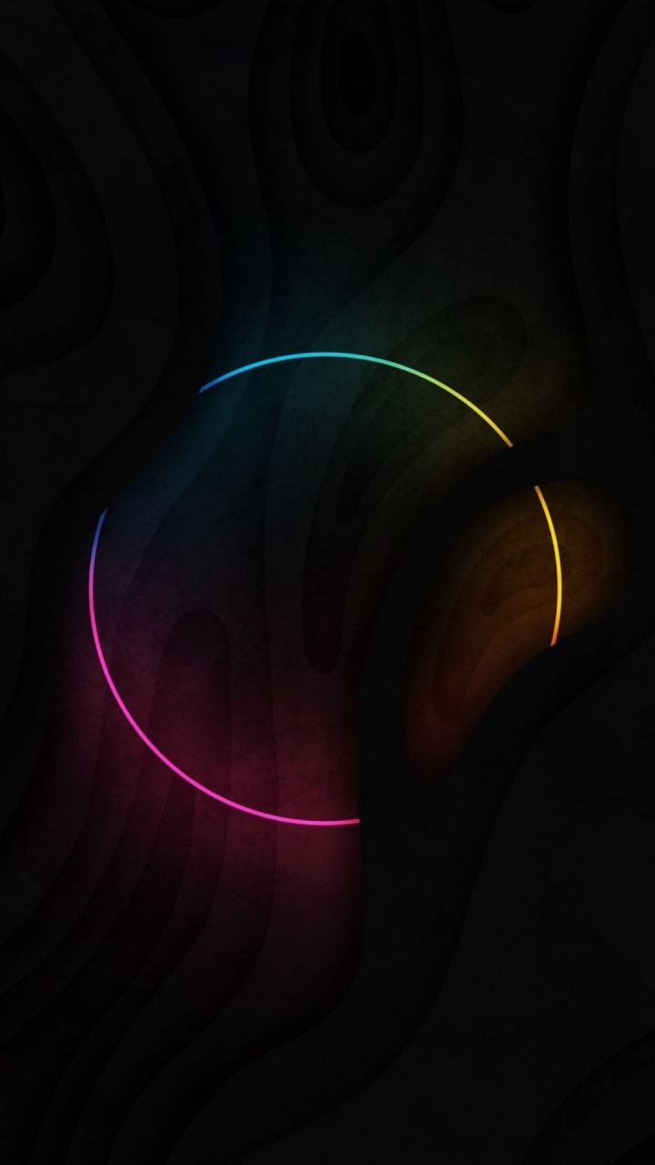 Обои неоновый круг, Фиолетовый, Визуальный эффект освещения, пурпурный цвет, арт в разрешении 720x1280