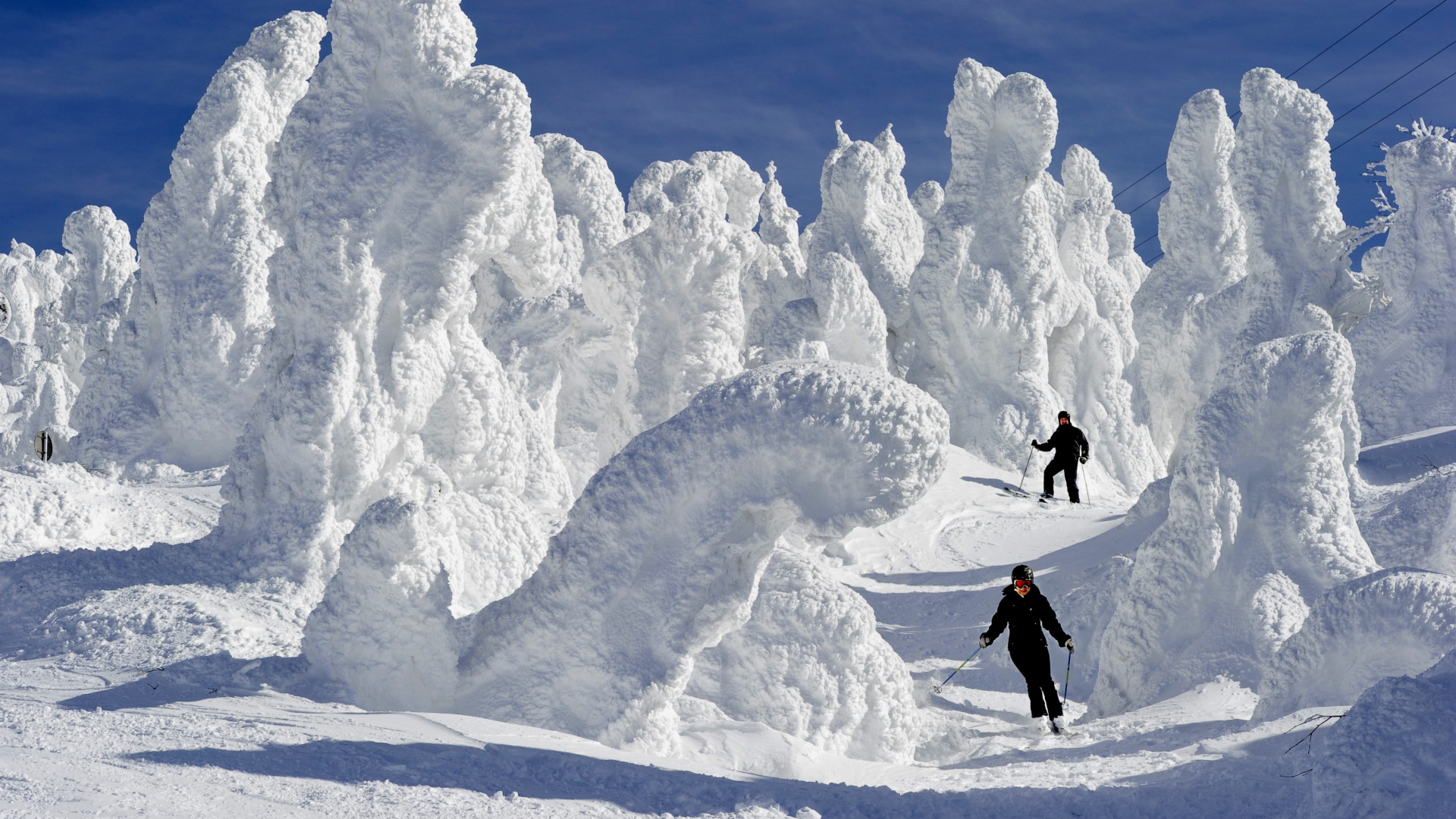 Обои Нисеко, Дза Онсен, лыжи, горнолыжный курорт, лыжный сезон в разрешении 1920x1080