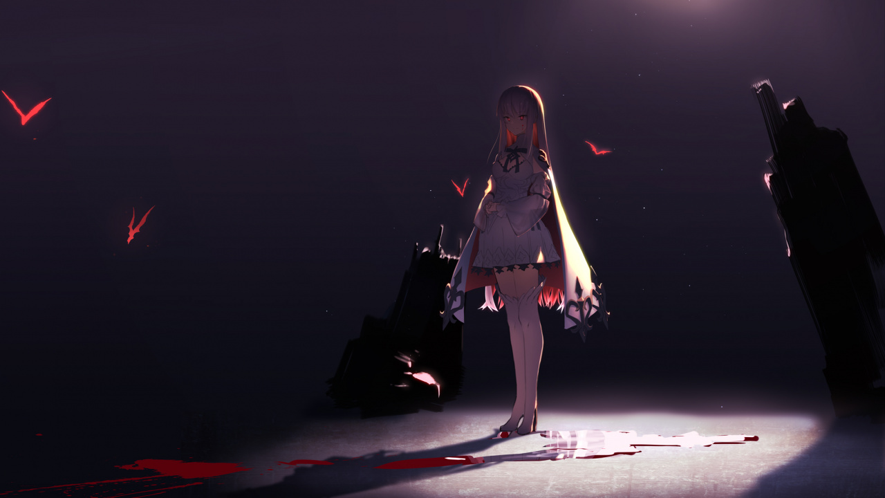 Обои аниме, красный цвет, свет, Представление, фэшн в разрешении 1280x720