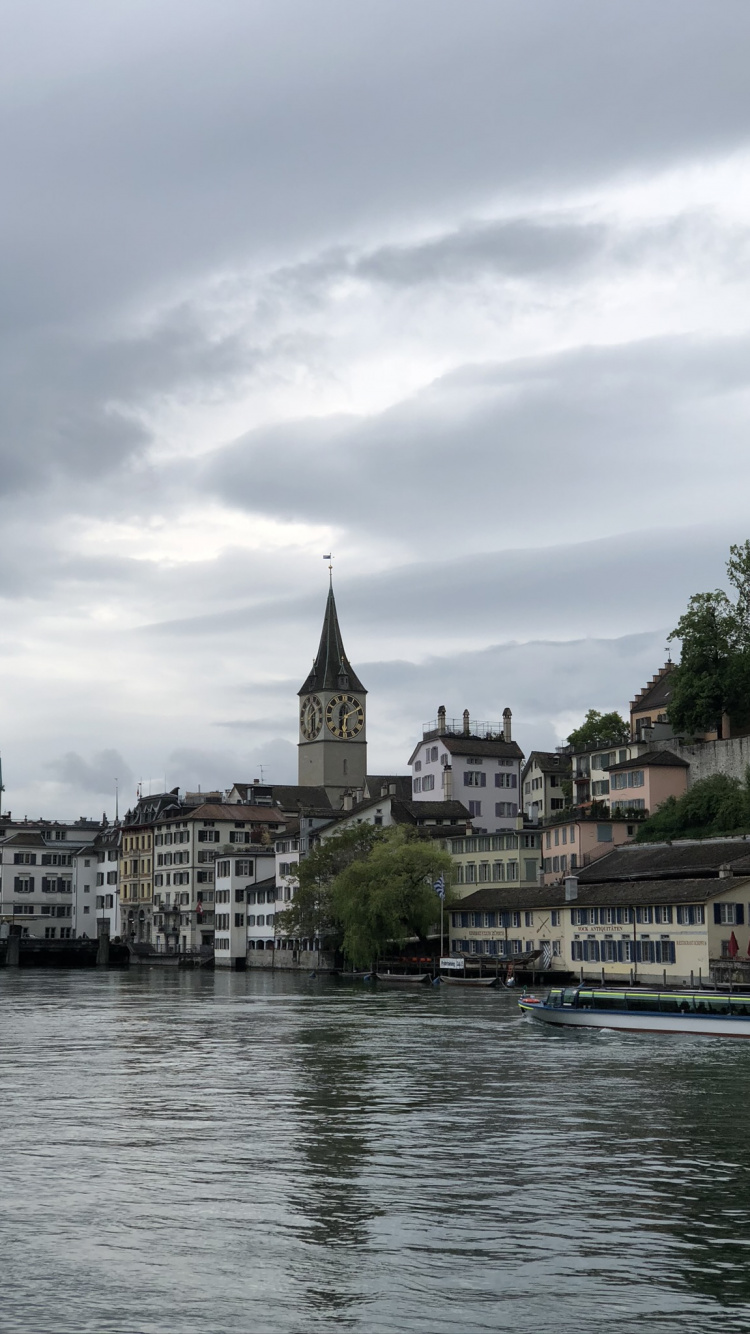 Обои Лиммат, вода, Щецин, облако, водный путь в разрешении 750x1334