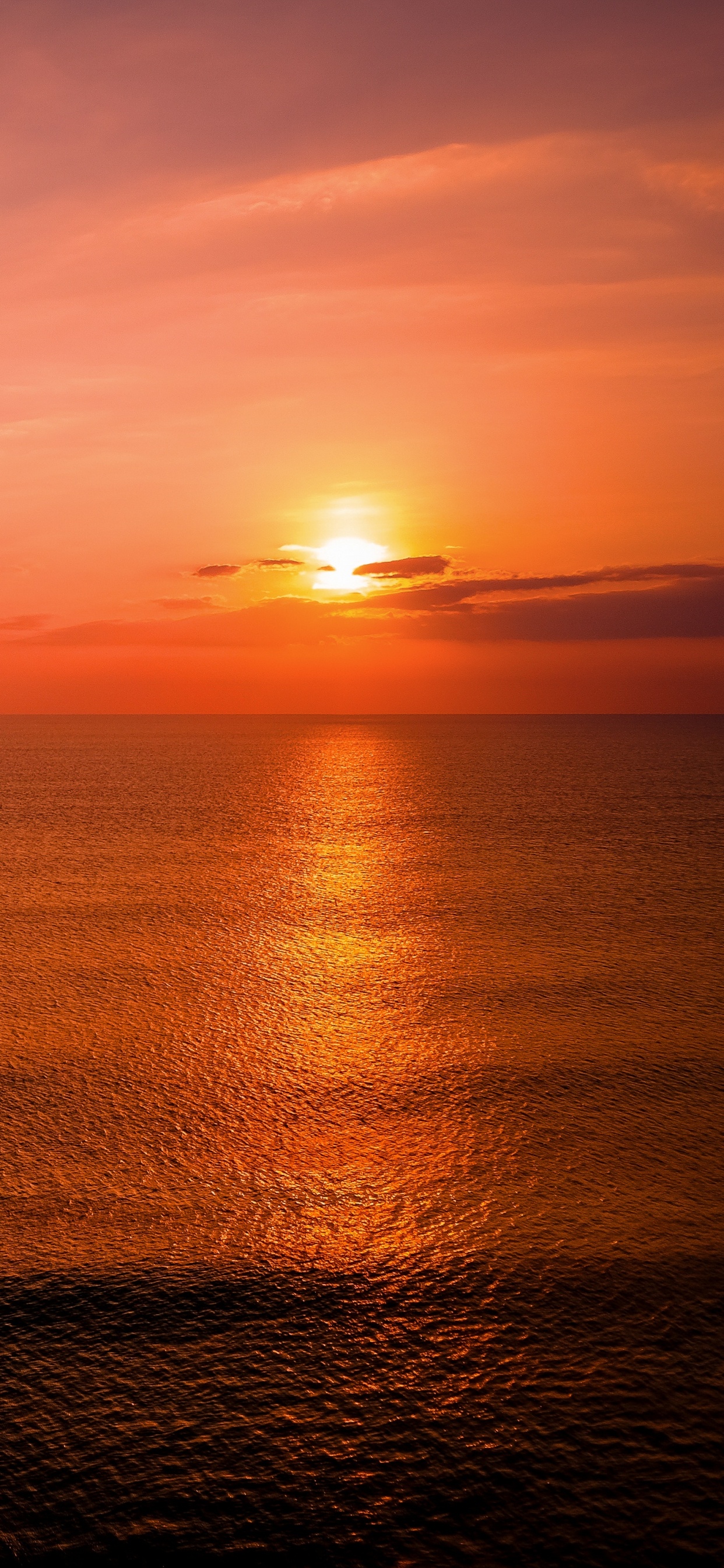 Обои море, закат, горизонт, восход солнца, вечер в разрешении 1242x2688