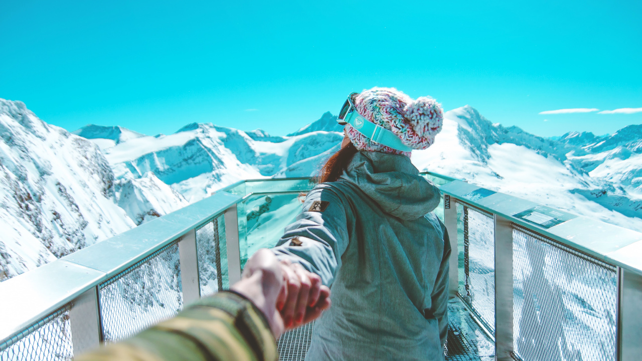 Обои гора, вода, туризм, снег, досуг в разрешении 1280x720