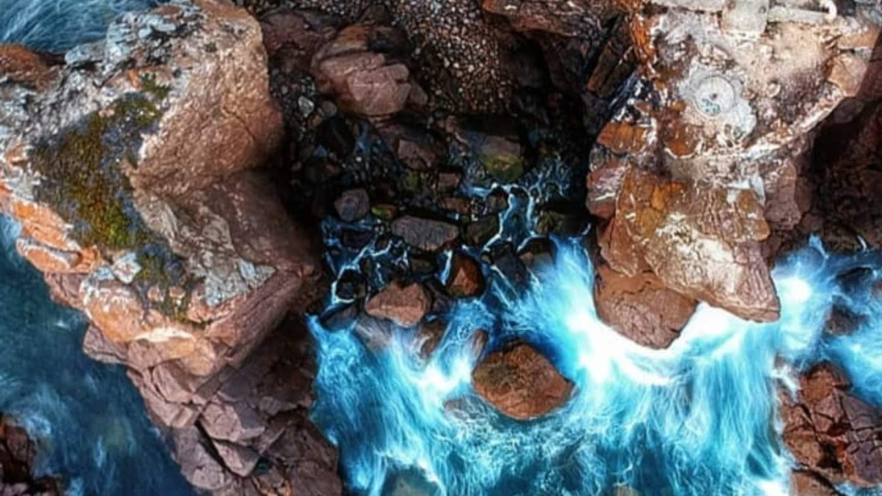 Обои Google, Google Pixel 4, рок, водоток, гидроресурсы в разрешении 1280x720