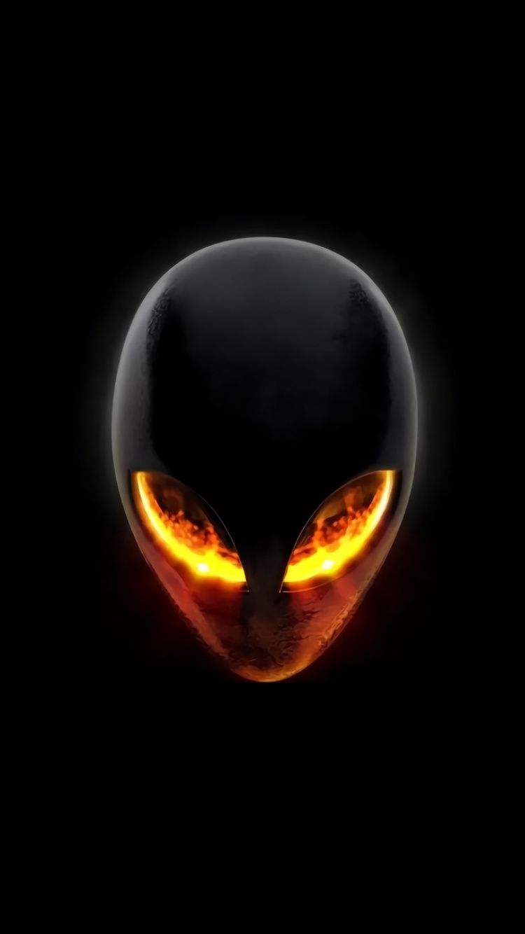 Обои графика, Alienware, Micro-Star International, темнота, лого в разрешении 750x1334