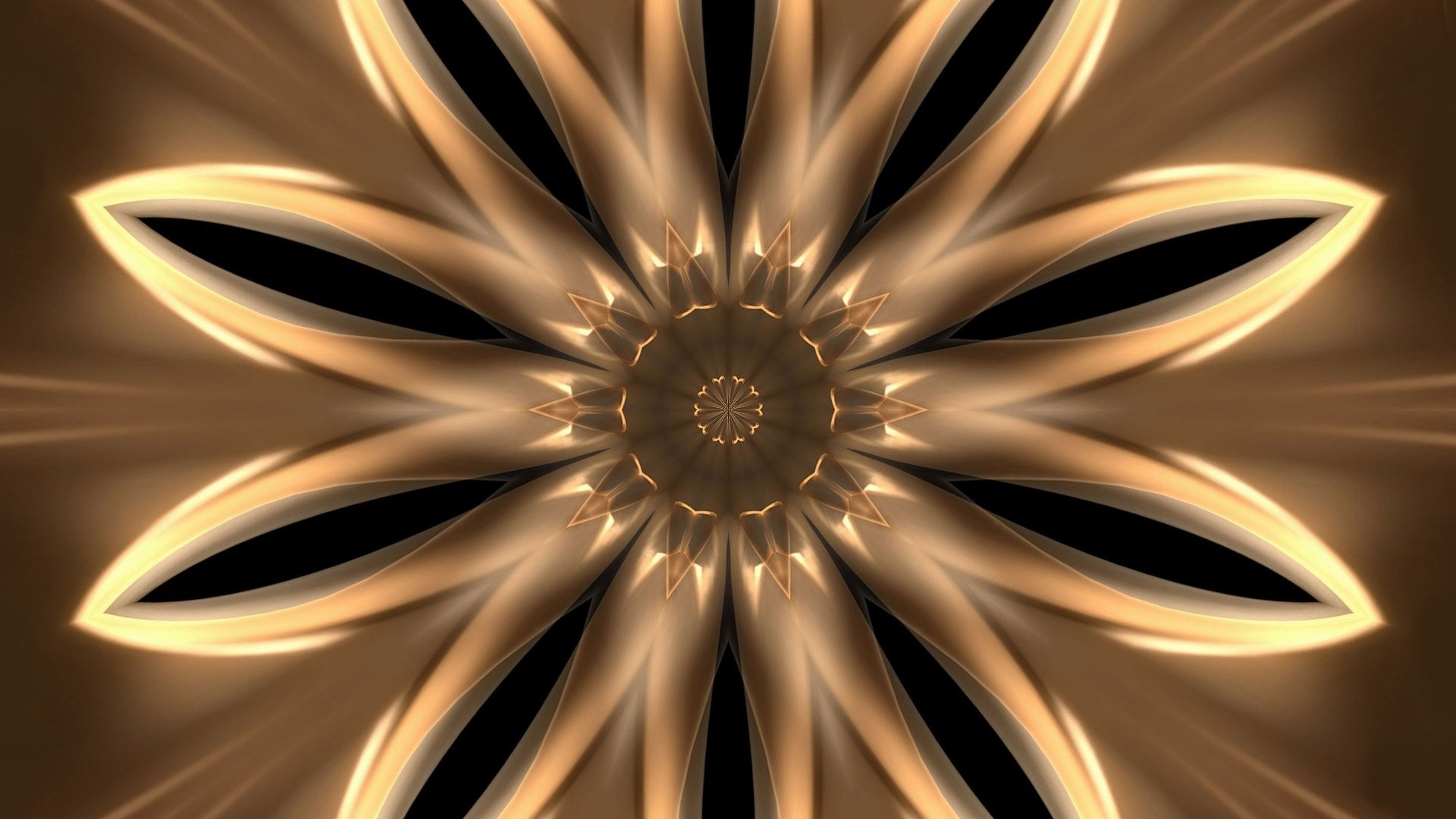 Обои освещение, фрактальное искусство, узор, симметрия, обод в разрешении 1920x1080