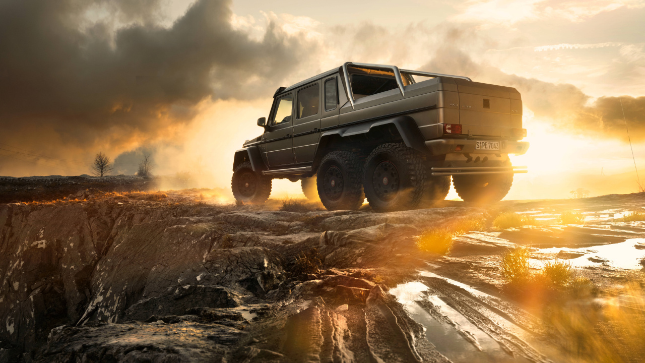 Обои Мерседес модели G63 АМГ, Брабус, авто, Мерседес-Бенц g63 АМГ 6х6, Офф-роуд в разрешении 1280x720