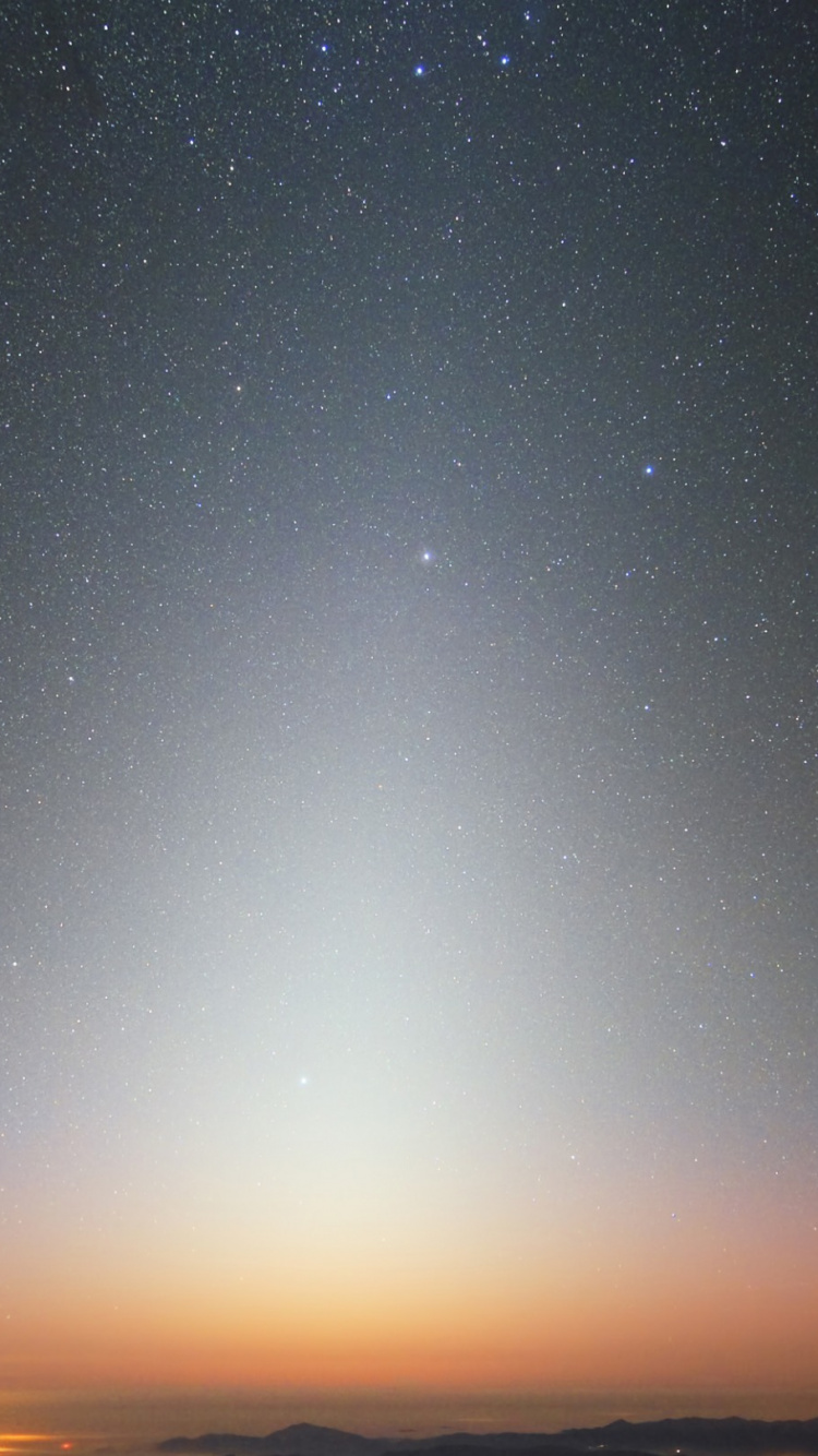 Обои ночь, атмосфера, горизонт, Астрономия, астрономический объект в разрешении 750x1334