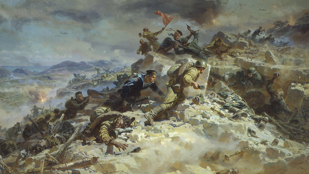 Обои Великая Отечественная война, живопись, арт, битва, война в разрешении 1280x720