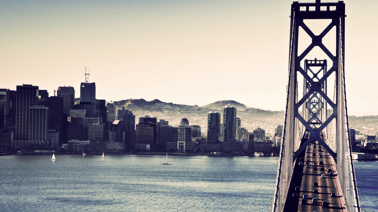 Обои мост Golden Gate, город, вода, городской район, городской пейзаж в разрешении 1280x720